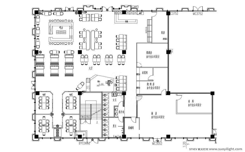 Arusha复古型音乐清吧效果图及平面方案